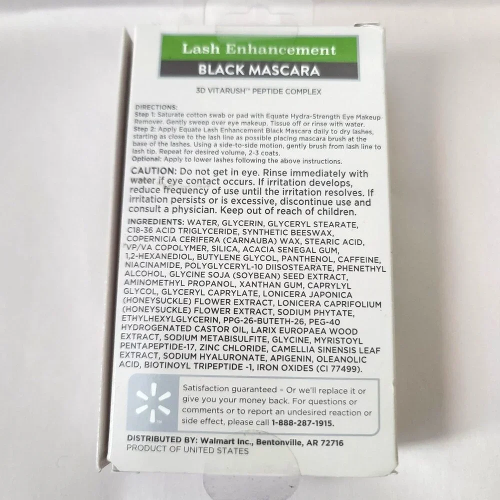 Equate Lash Enhancement Lush Looking Lashes Black Mascara Nourish Volumize NEW